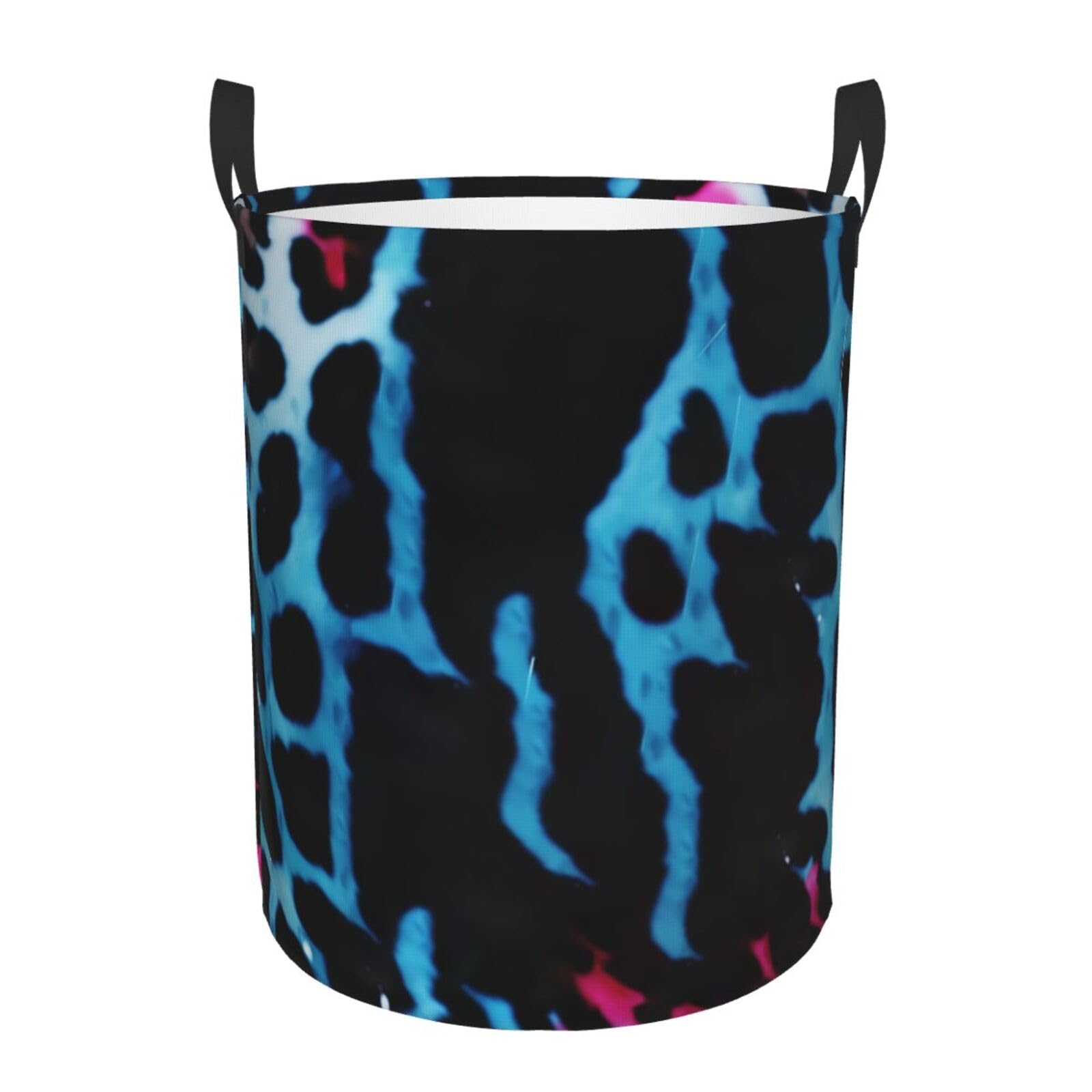 Grand panier à linge pliable léopard bleu rose imperméable pour chambre et dortoir
