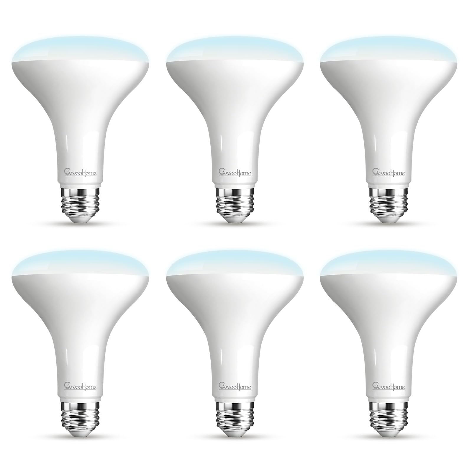 GvvooHome 6 Pack BR30 LED Flood Light Bulbs, 7W (65W Equivalent), 5000K Daylight White, 650 Lumens, E26 Base, Dimmable, Indoor Recessed Can Lighting