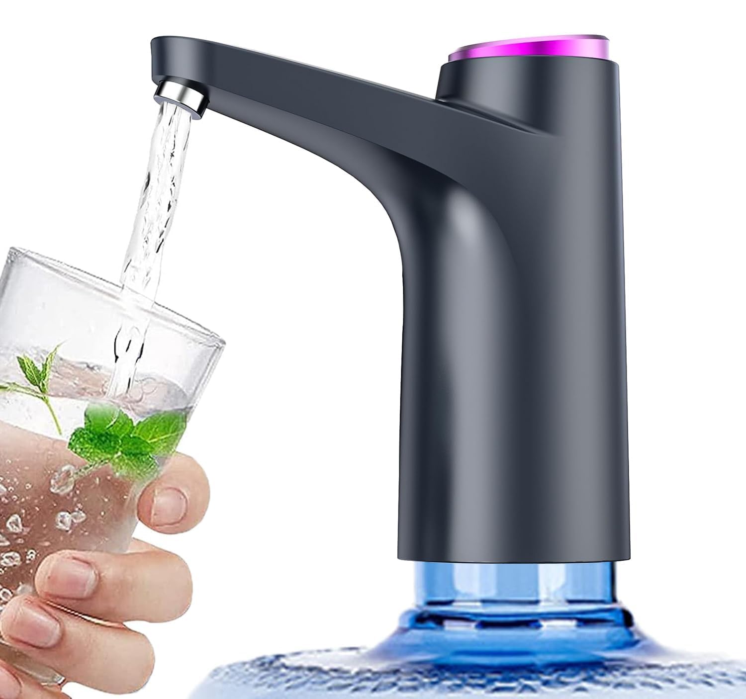 Automatic Water Dispenser Pump for 20L Bottle – Portable, Rechargeable 600ml Food-Grade Water Pump, Easy Clean, Anti-Bacterial, 4W, 1200mAh – Home, Office, Outdoor (Black)-image-25