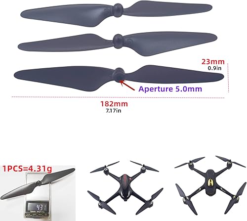 Miniatura 2 de 8pcs hélices para Hubsan H501S H501A H501C H501M F17 F100 MJX B3 Bugs 3 D85 EX2H B2C B2W B2 Bugs 2 D80 F18 F200SE HS700 Cuatro ejes Drone Repuestos