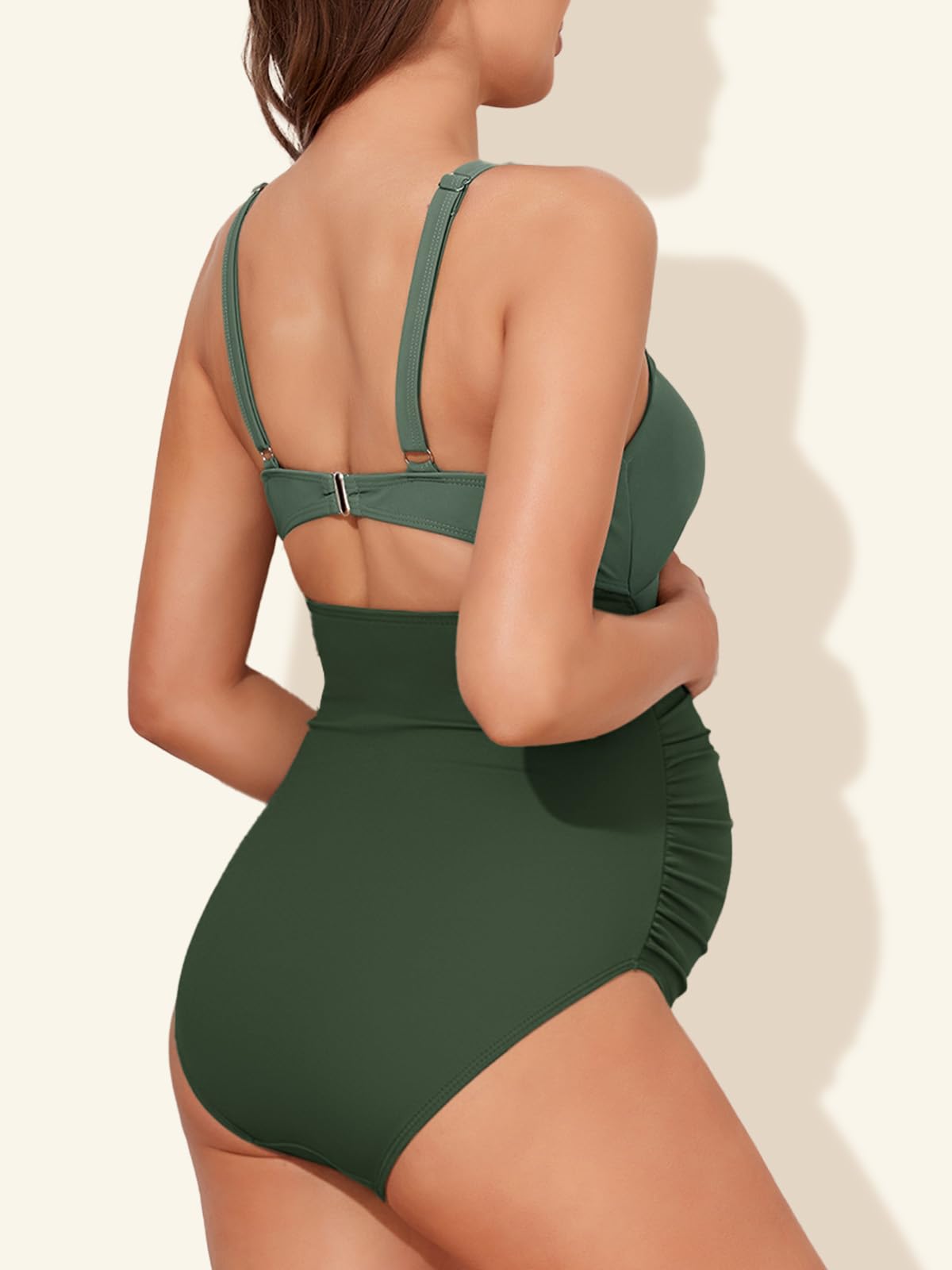 Summer Mae Einteiliger Umstands-Badeanzug mit V-Ausschnitt, Schwangerschafts-Bademode, Monokini, Badeanzug