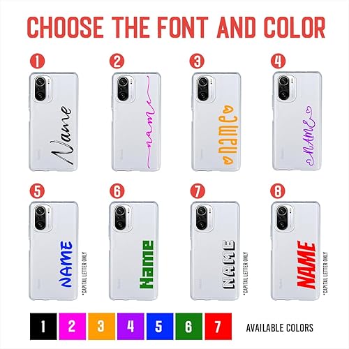 Miniatura 7 de INSTACASE Funda compatible con Xiaomi Poco X3 Pro personalizada con tu nombre, protector compatible con Xiaomi Poco X3 Pro personalizable, funda