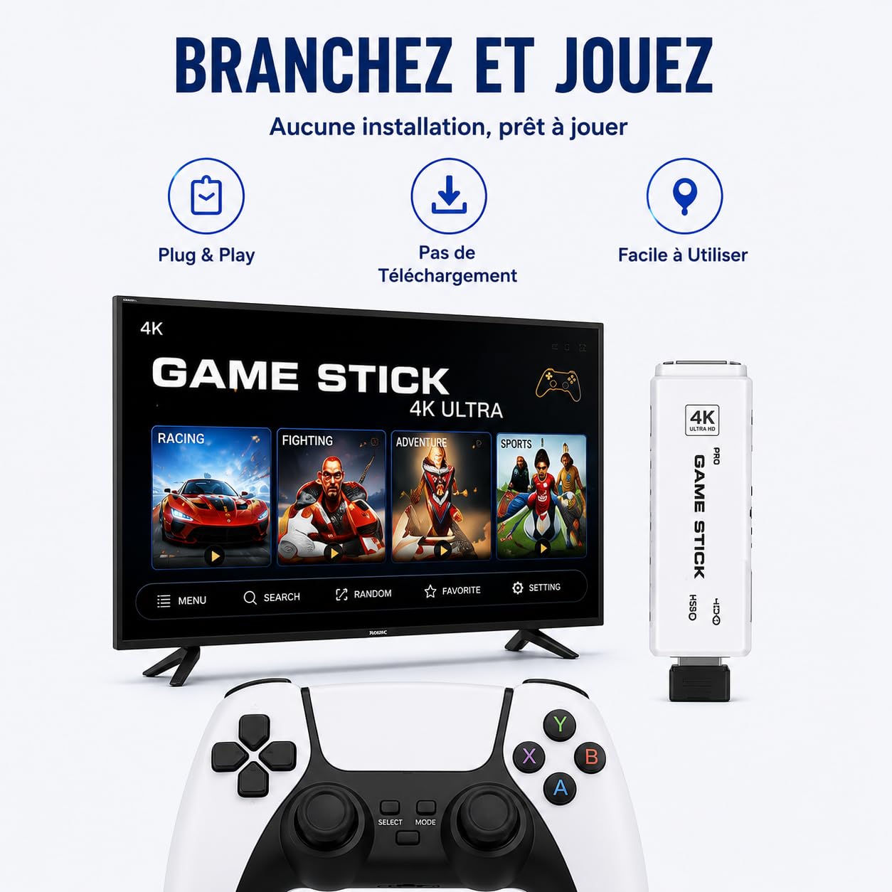 Console Retro Wireless 4K con 20.000+ Giochi Preinstallati，128G 40000Games | 9 Emulatori Integrati, 2 Controller Inclusi, Dongle HDMI Incluso, Versione 2026, Set Completo