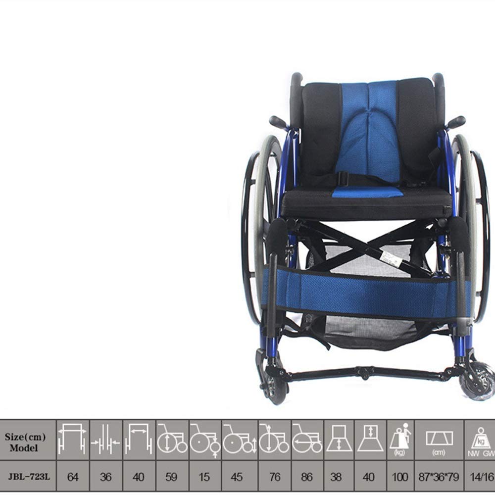 Silla de ruedas manual de aleación de aluminio ultraligera plegable para deporte profesional silla de ruedas para personas de mediana edad desmontar, portátil