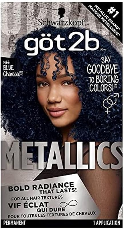 Got2B Metallics Permanent Hair Color, M66 Blue Charcoal