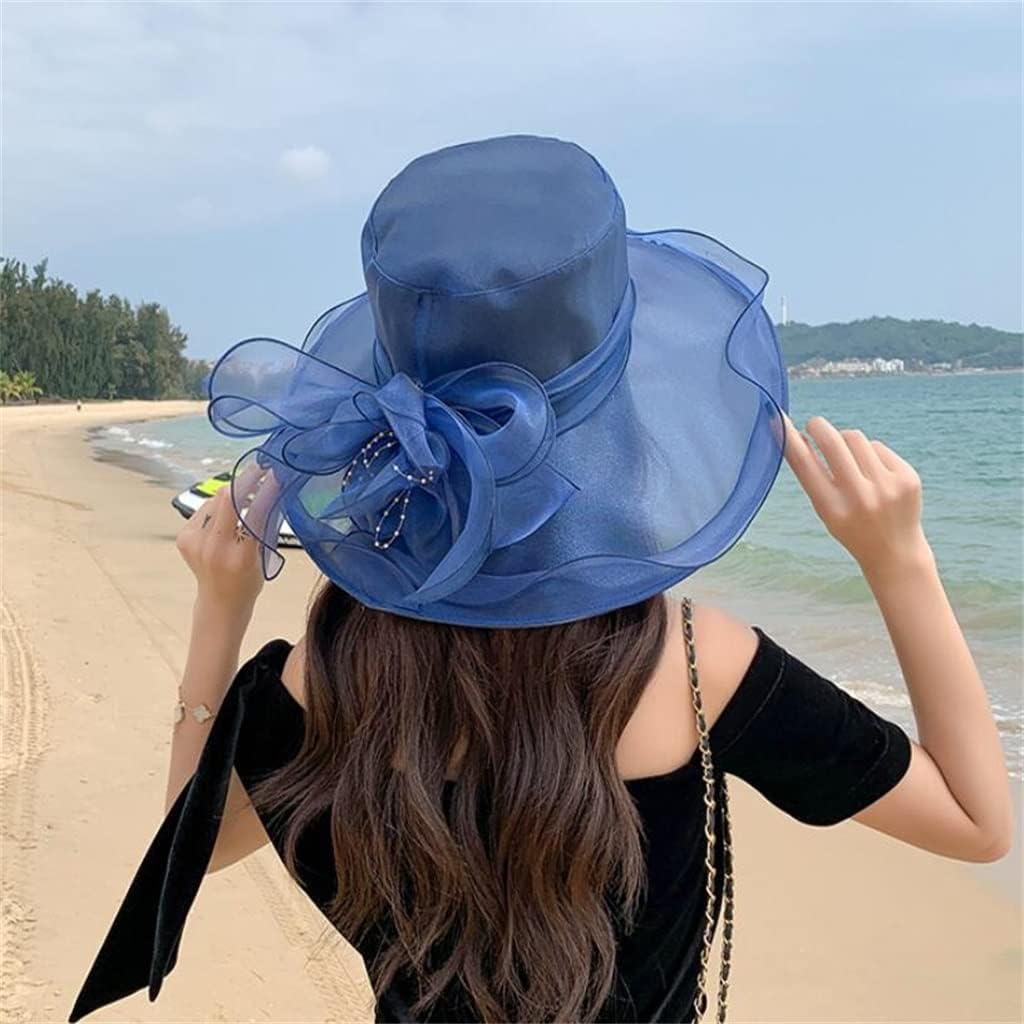 QDLZLG Women's Outdoor Mesh Breathable Large Beach Hat Organza Flower Tourist Fisherman Hat Wholesale (Color : E, Size : 56-58cm) : Clothing, Shoes & Jewelry