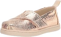 Vista 1 de TOMS Mocasín plano tipo alpargata unisex para niños, Lámina dorada agrietada