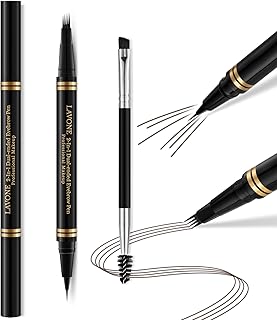 Lápiz de cejas impermeable 2 en 1 con lápiz d...