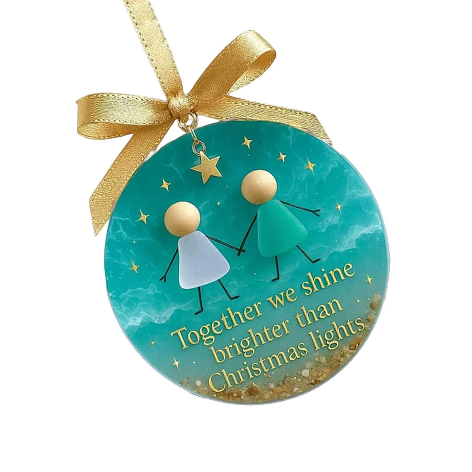 hogtnd Christmas Bells Decoration, Marine Glass, Unique Friendship Symbol, Christmas Tree Accessories, Gift, Handmade Marine Glass Christmas Ornament