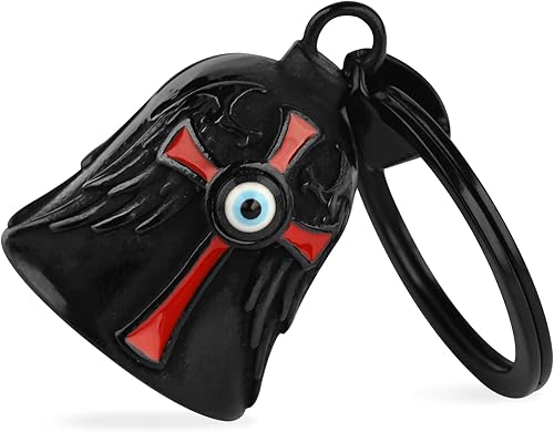 Miniatura 1 de Gremlin Bells for Motorcycles Motorcycle Bell Guardian Angel  Cross with Evil Eye Keychain Accessories for Bikers Gifts