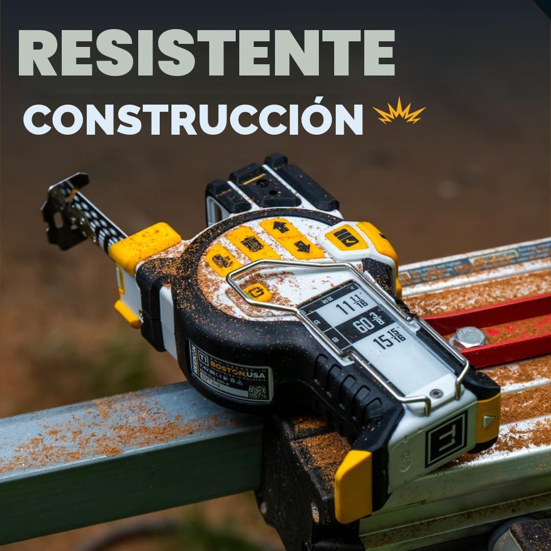 REEKON T1 Tomahawk - Cinta métrica digital – Herramienta de medición precisa profesional, láser verde, lista de medición de papel electrónico, medidas compartidas a través de Bluetooth, cuchillas