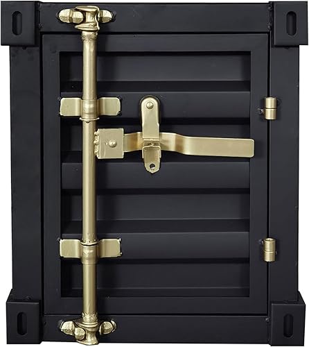 Miniatura 21 de ZHAOYONGLI-End Tables Mesa de noche industrial, vieja, roja, 15.7 x 14.9 x 18.9 pulgadas Viejo - Rojo,Oro negro (izquierda),Oro negro