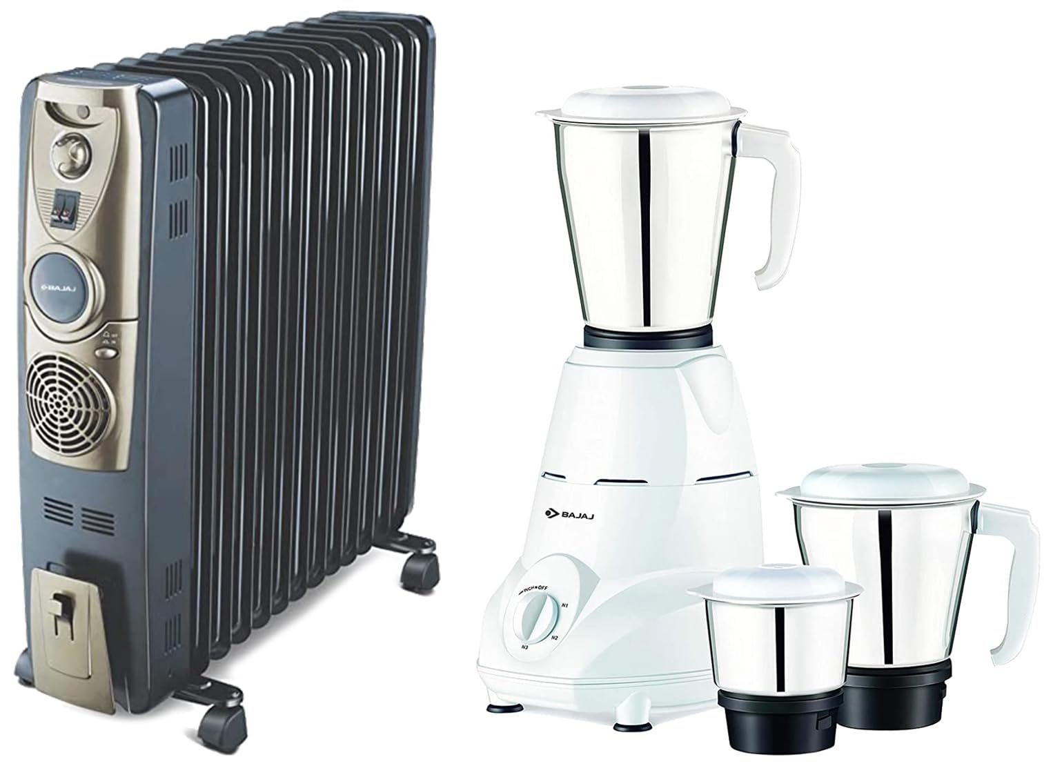 Bajaj OFR Room Heater, 13 Fin 2900 Watts Oil Filled Room Heater with 400W  PTC Ceramic