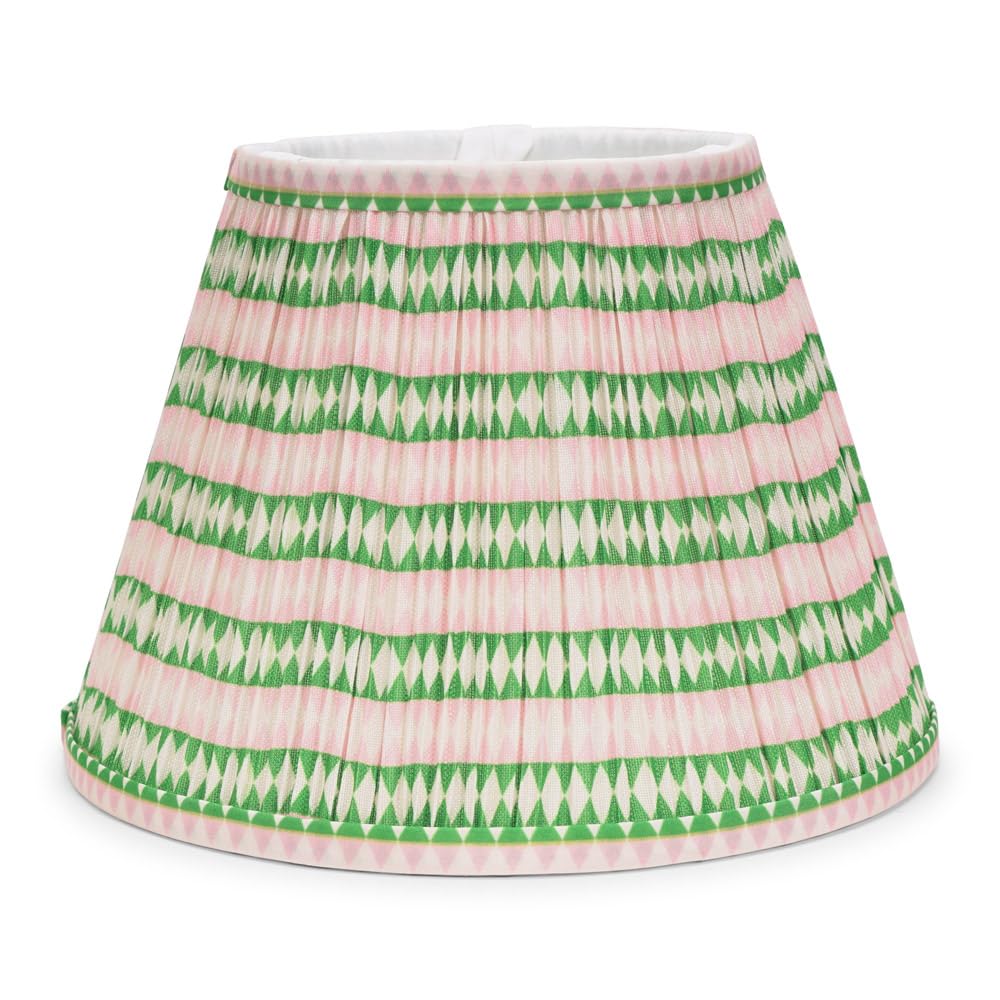 Valuelights Pink | Large Aztec Gathered Fabric Pleated Tapered Lampshade | Lamp Shades, Home Décor & Improvement Essential | 41Cm Shade Width