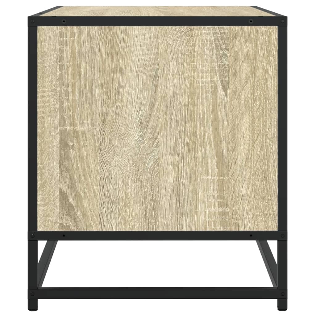 Mobile TV in rovere Sonoma con struttura in metallo, 120,5 x 40 x 46 cm, in legno, con spazio e ripiano, per soggiorno, camera da letto, home theater