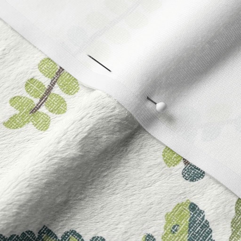 Spoonflower Fabric - Fern Botanical Ferns Green Leaves Leaf Greenery Printed on Minky Fabric by The Yard - Sewing Baby Blankets Quilt Backing Plush