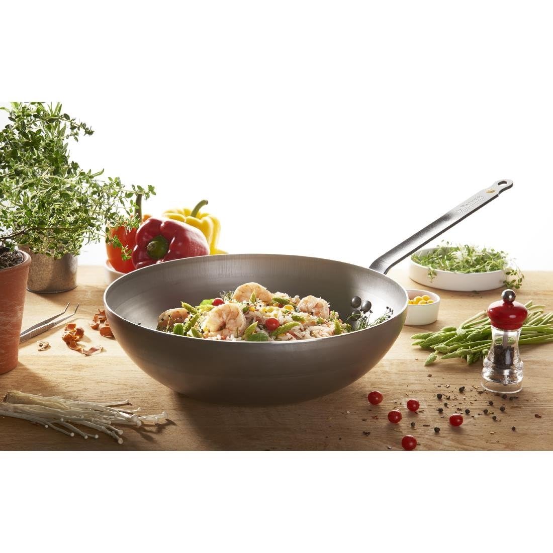 DE BUYER Wokpfanne aus Eisen, Durchmesser 28 cm