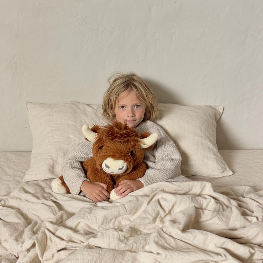 Brease 5 lb Unscented Weighted Brown Highland Cow Plush Toy - Large, Cozy Stuffed Animal for Comfort & Calm, Soft and Huggable Companion for Kids & Adults, Ideal Heavy Plushie for All Ages image 5