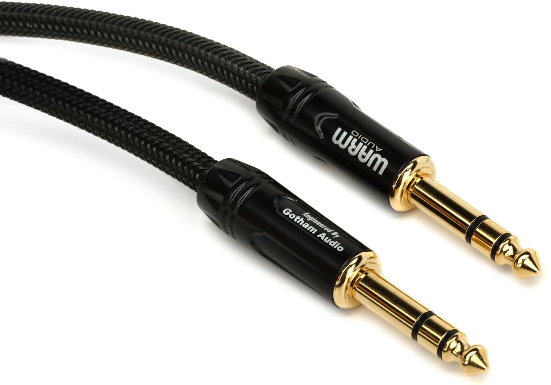 Warm Audio Prem-TRS-20' Premier Series TRS to TRS Cable - 20-foot,Black/Gold