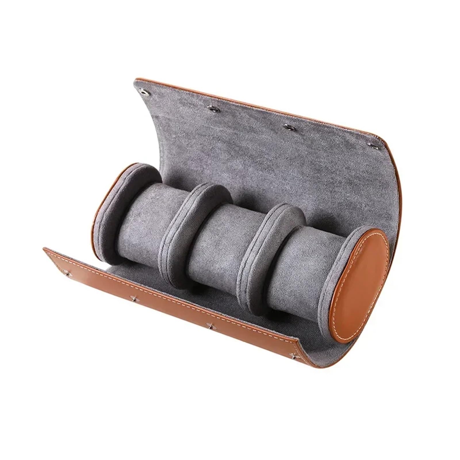 Aufbewahrungstasche für Uhren Uhrenbox, Uhrenetui, Uhrentasche, Organizer, klassische Reiseaufbewahrung, Ledertasche, aus PU-Leder, tragbares for die Reise(Gray 1 Bits)