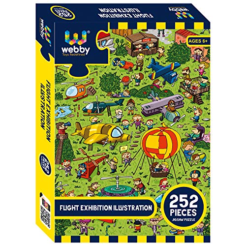 Webby Kids Flight Exhibition Illustration Jigsaw Puzzle, 252 Pieces,Multicolor