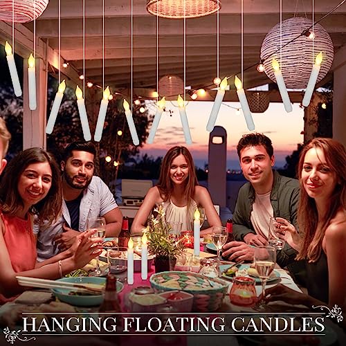 Image of Macarrie 108 Pieces Flameless LED Taper Candles Battery Operated Candles, Flickering Light Electric Handheld Candlesticks, Halloween Christmas Church Party Weddings Decoration(White, Warm White Light)
