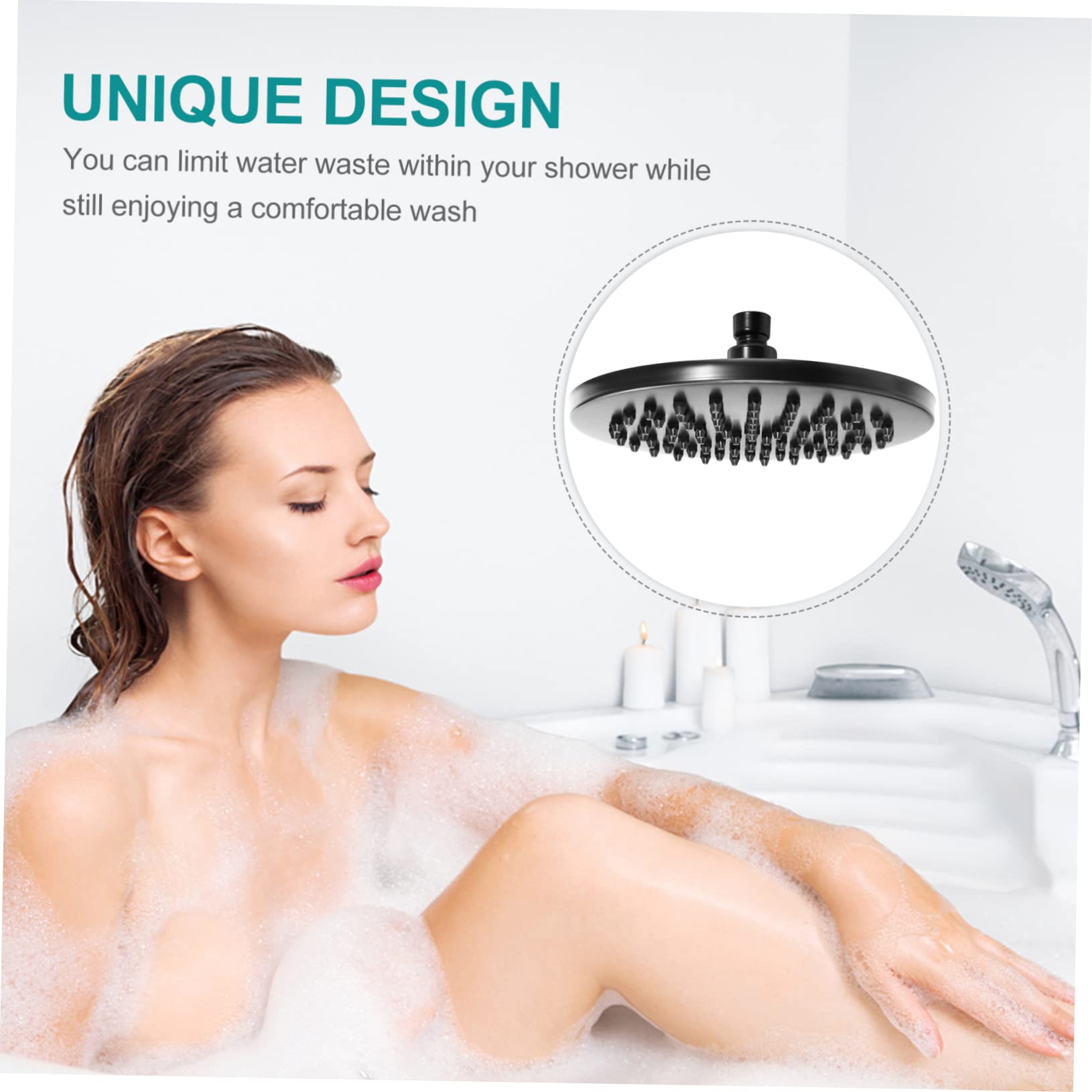 SHINEOFI Boquilla de Ducha Acero Inoxidable 8 Pulgadas Rociador de Ducha Cabezal Rociador de Instalación Compatible Agua y Energía
