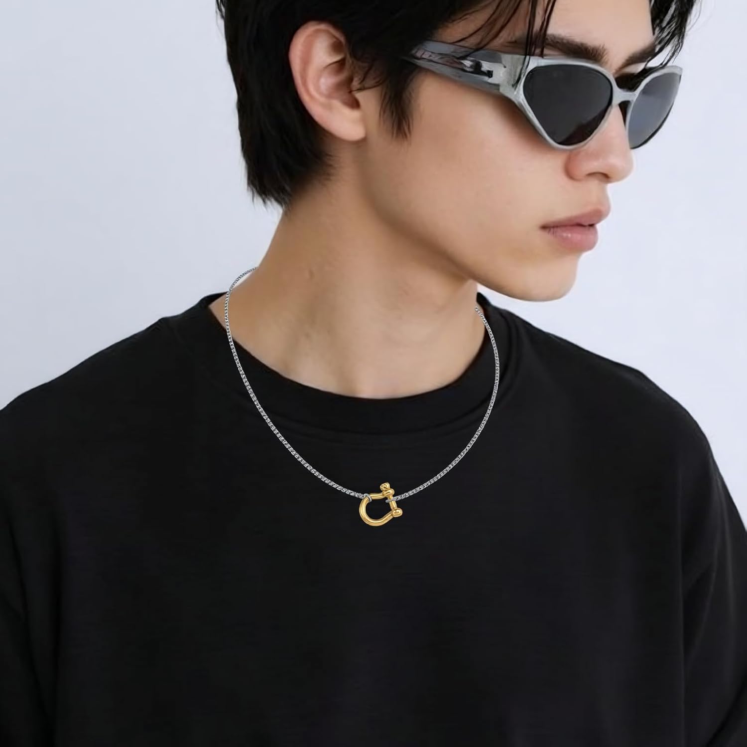 KURTCB Carabiner Necklace 14K Gold Plated Stainless Steel Statement Chunky Heavy Necklace for Women Men - Image 5