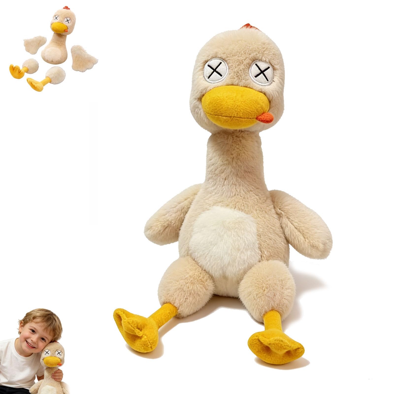 Magnetic Detachable Duck Plush, Cute Plushie Stress Relief Decor, 8.66 Inch Soft Stuffed Duck with Removable Limbs, Stress-Relieving Stuffy Ducks Plush, Creative Gift for All Age Groups (1Pcs-#a)