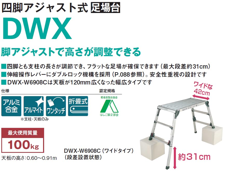 Amazon | ピカ(PiCa) ピカコーポレイション 足場台 洗車台 立ち馬 伸縮 