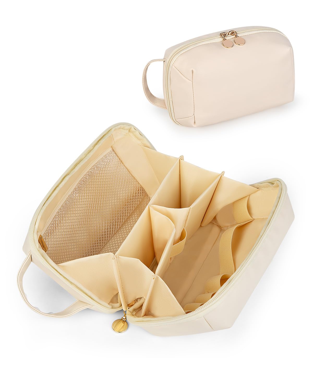 Soimeat Travel Makeup Bag Gift for Women, Soft PU Leather Waterproof Toiletry Bag, Large Capacity Cosmetic Bags, Portable Wide Open Pouch, Travel