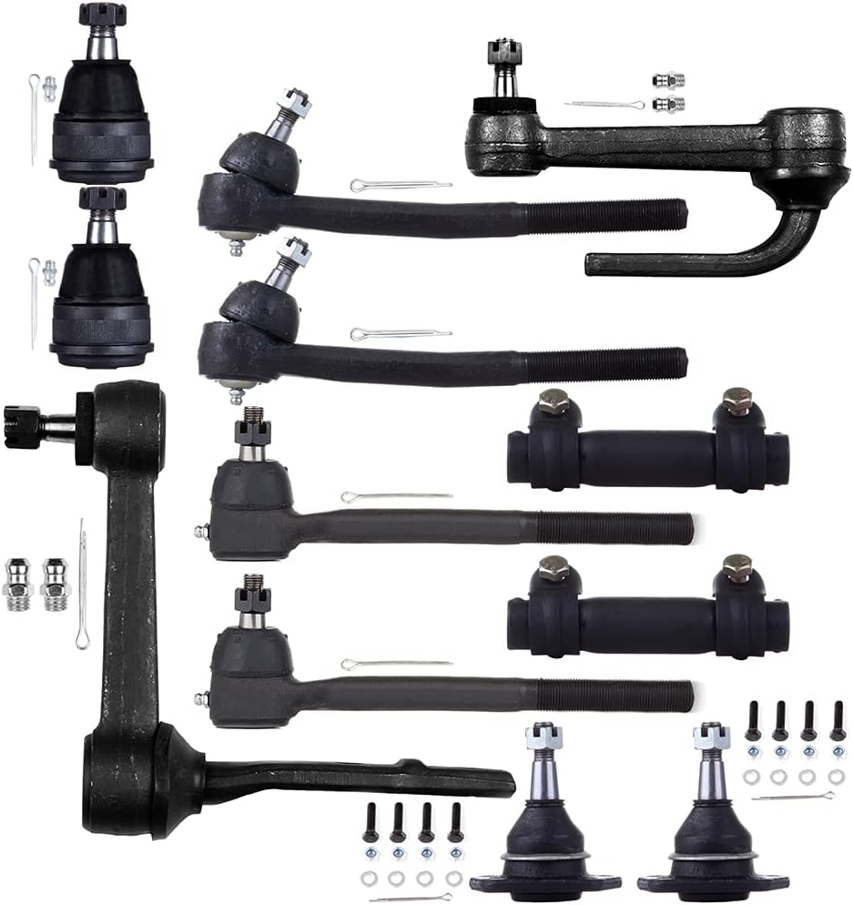 12PCS ASTOU Front Suspension Kit fit 1990-2005 for Chevrolet Astro 1990-2005 for GMC Safari Inner Outer Tie Rod Ends Lower Upper Ball Joints Idler Arm Idler Arm Adjusting Sleeve