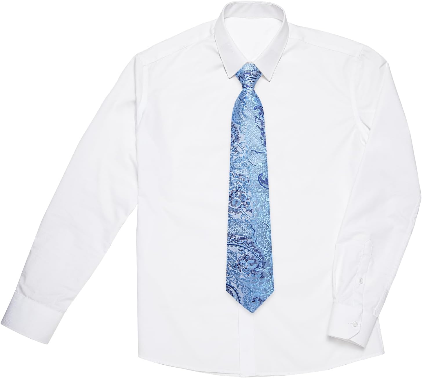 DiBanGu Boys Adjustable Tie and Pocket Square Pre-tied Zipper Necktie for Kids Wedding Party Graduation School Uniforms - Image 5