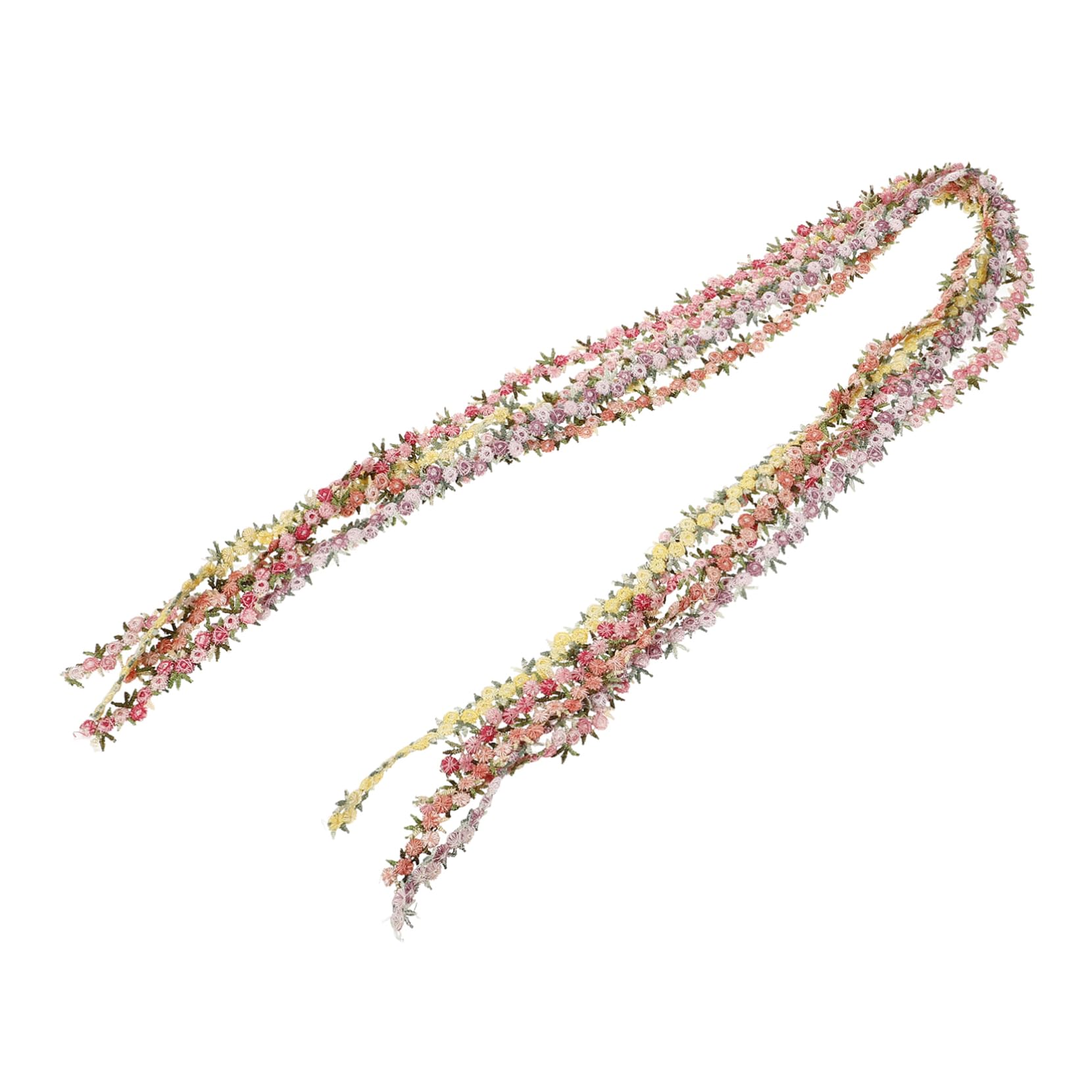 Gadpiparty Ribete De Flecos De Costura Ajuste De Costura Adorno De Encaje Para Coser Cortinas Encaje Floral Nupcial De Coser Recortar Hilo De Poliester 5 Rollos*4