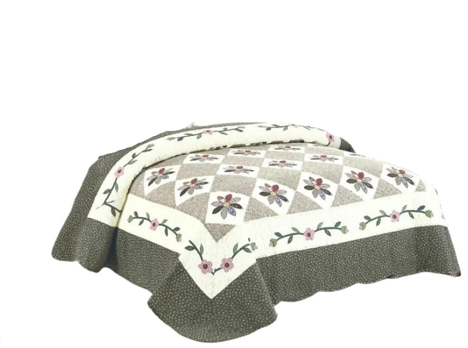 DAJGRHE Bedspread Plaid Cotton Quilt Set, Patchwork Blanket, Home Bedding, 3Pcs(Color 8)