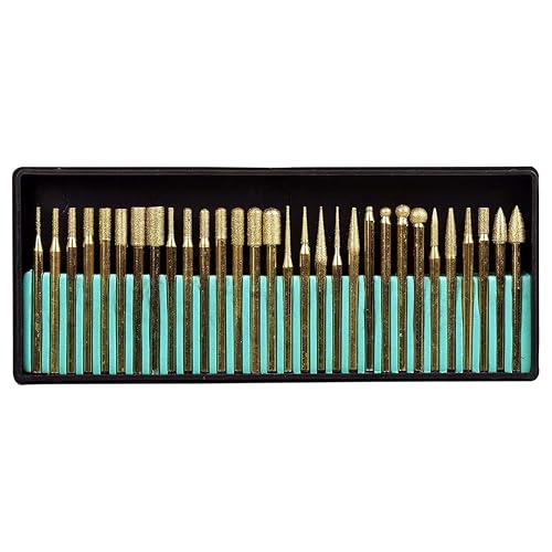 SE 30-Piece Set of Titanium-Coated Diamond Burrs, Grits 120-150 - 82331TF