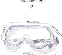 Vista 2 de 4 Pack Protective Safety Goggle for lab chemistry soft lightweight goggles over prescription glasses Anti-Splash worker construction Eye protection