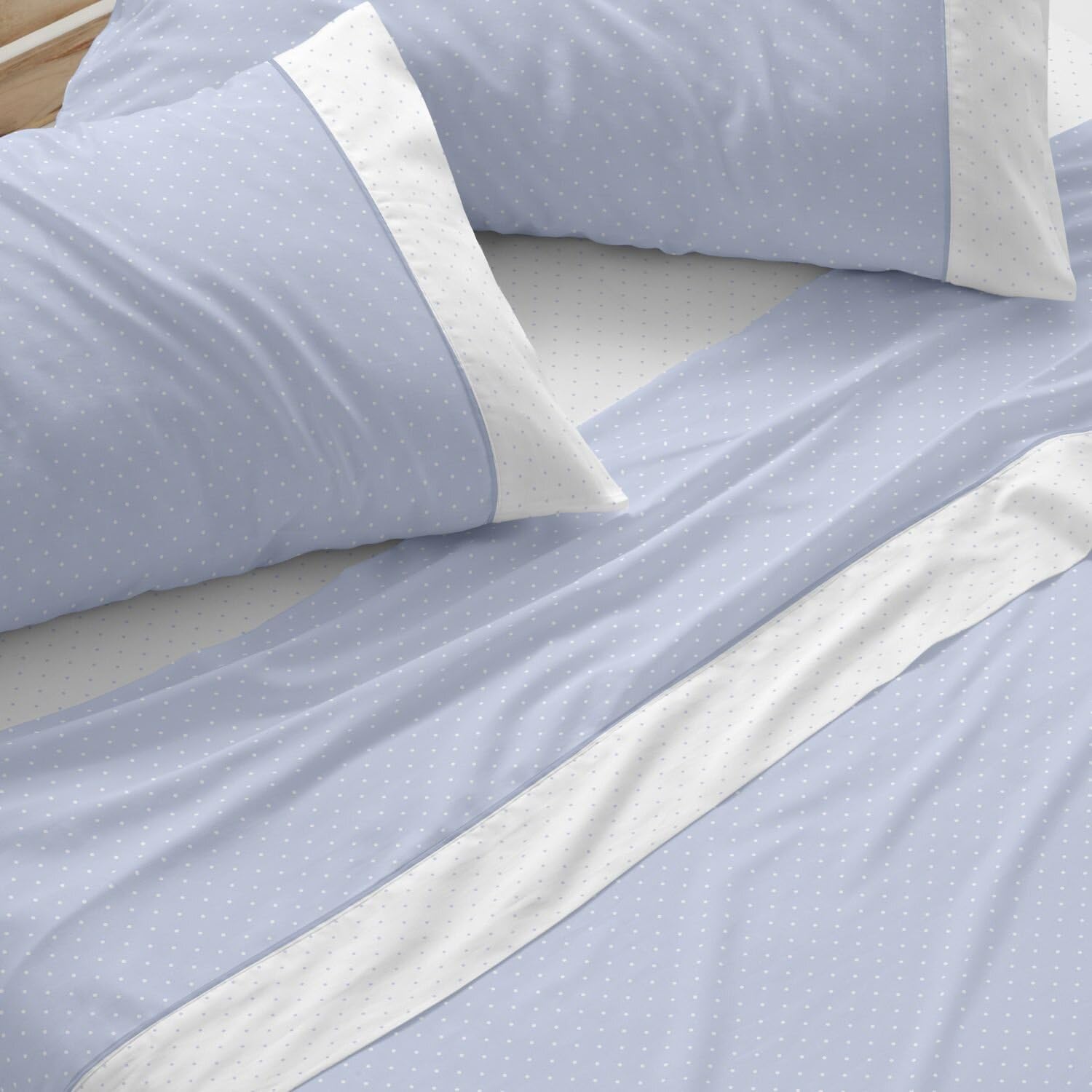 Burrito Blanco | Juego de sábanas | Cama de 90cm. (+Medidas Disponibles) | Diseño 238 | Color Azul (90x190/200cm.)