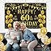 Trgowaul 60th Birthday Backdrop Gold and Black 5.9 X 3.6 Fts Happy Birthday Party Decorations Banner for Women Men Photography Supplies Background Happy Birthday Decoration