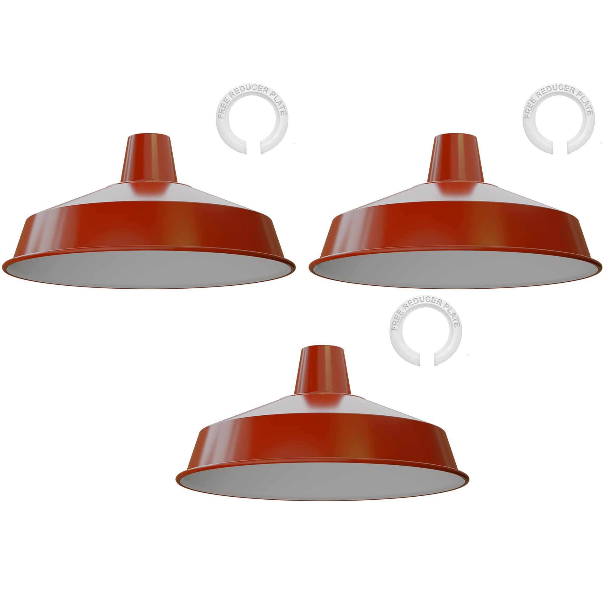 Lighting Shade Metal Pluto Ceiling Pendant Light Fitting Shade Modern Hanging Fitting Shade for Kitchen Bedroom Living Room (3, Orange)