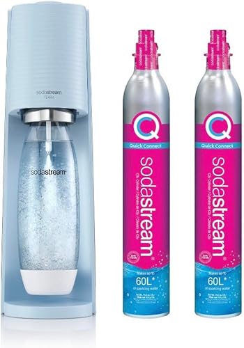 SodaStream Terra - Máquina de agua con gas, color azul brumoso, con 2 cilindros de CO2, 60 litros cada uno
