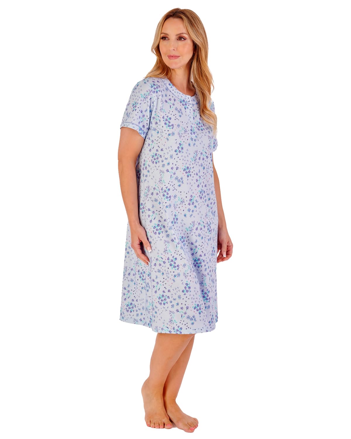 Slenderella Ditsy Floral Short Sleeve Nightie ND05111 Blue 24-26