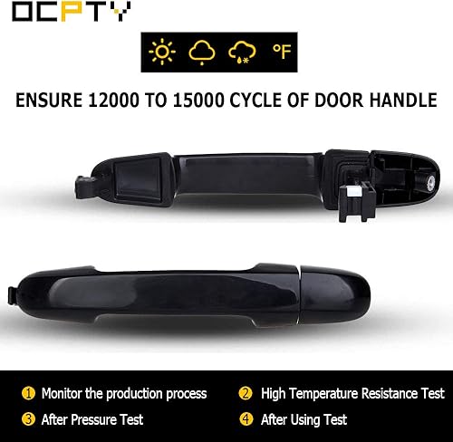 Miniatura 5 de OCPTY Manijas de puerta exterior del lado derecho del pasajero de repuesto para Hyundai Elantra 2006-2012 manija de puerta exterior negro