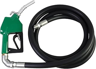 3/4'' x 10' Fuel Transfer Hose with Auto Fuel Nozzle and Fuel Transfer Swivel, 3/4" Inlet & 13/16" Outlet Fluid Oil Pump Tank Tube for Dispensing Diesel Gasoline Kerosene Biodiesel