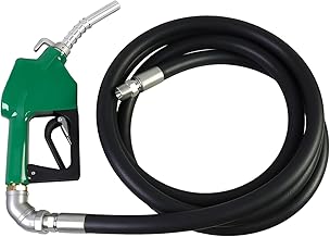 3/4'' x 10' Fuel Transfer Hose with Auto Fuel Nozzle and Fuel Transfer Swivel, 3/4" Inlet & 13/16" Outlet Fluid Oil Pump Tank Tube for Dispensing Diesel Gasoline Kerosene Biodiesel