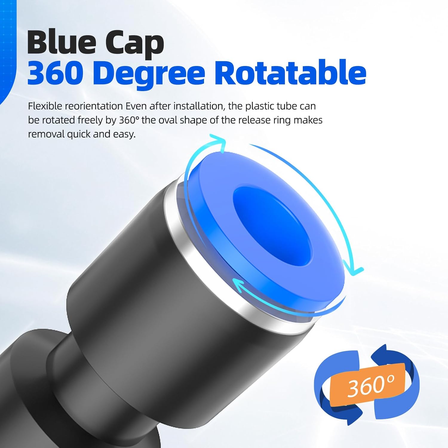 50PCS Quick Connect Air Hose Fittings 5/32 1/4 5/16 3/8 1/2 inch Straight Push to Connect Fittings Kit Quick Release Pneumatic Connectors Air Line Fittings for 5/32 1/4 5/16 3/8 1/2 inch Tube