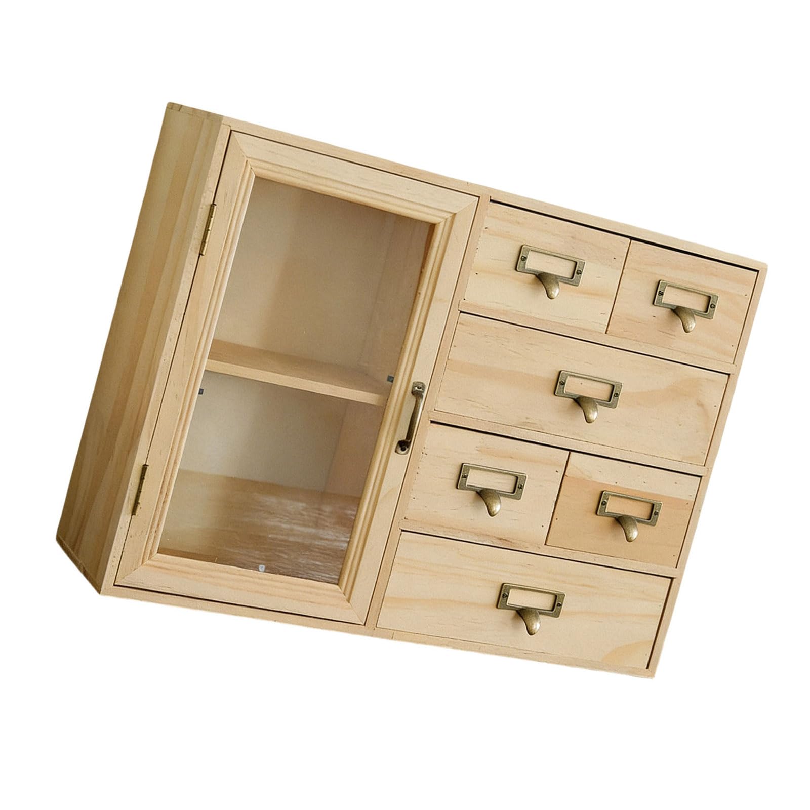 Hsioluted Spacious Wooden Tea Set Organizers for Countertop Featuring Natural Grains Storage Box Wood Tea Set