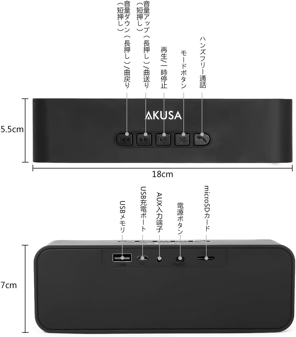 休日 Akusa Bluetooth スピーカー 高品質 高音質 臨場感満点 Fmラジオ ハンズフリー通話 Iphone Ipad Android 休日 Akusa Bluetooth スピーカー 高品質 高音質 臨場感満点 Fmラジオ ハンズフリー通話 Iphone Ipad Android