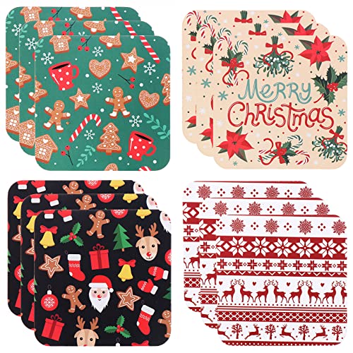 Set di 12 sottobicchieri natalizi con confezione – Sottobicchieri splendidamente modellati, 8,5 cm, adatti per tipi di tazze e picnic all'aperto