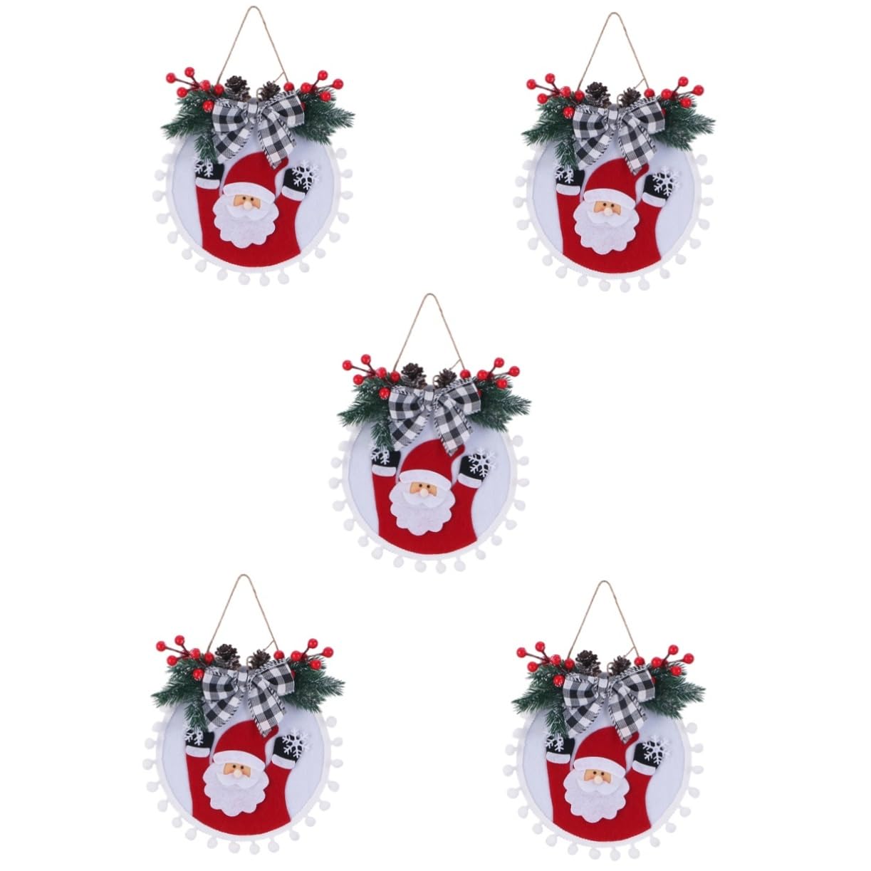Signes d'arbre de Noël incassables en PVC avec ornements de guirlande de Noël IMIKEYA 5pcs